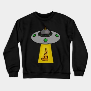 Funny Pizza Lover, UFO Beaming Crewneck Sweatshirt